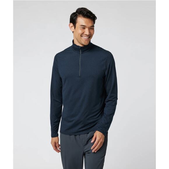 Vuori EUC V221 Ease Performance 1/2 Zip 2.0 Wicking Ink Heather Shirt M - Picture 2 of 12